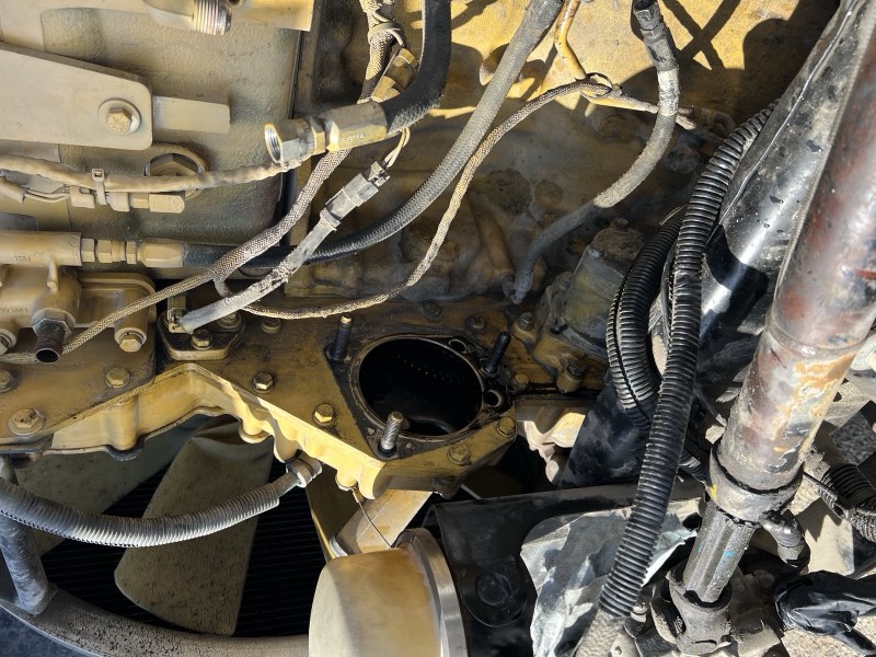 Caterpillar engine opened up for repair in the field